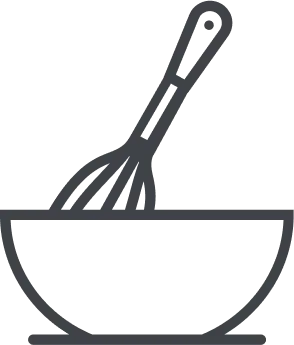 Baking whisk and bowl icon